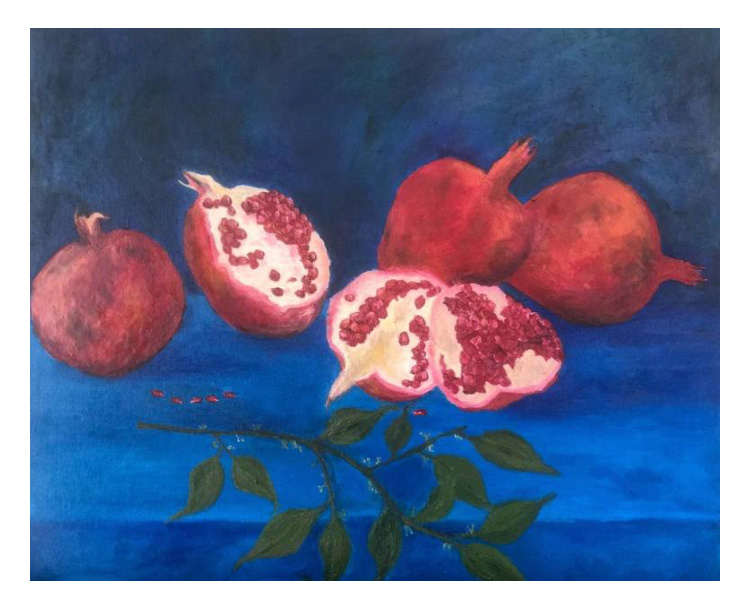 fruits figurative art pomegranates