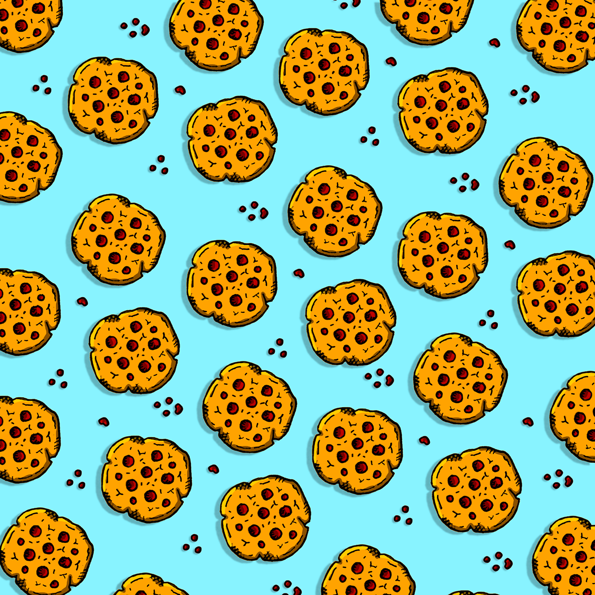 design ILLUSTRATION  draw bakery pattern cute cookie pillow pretzel