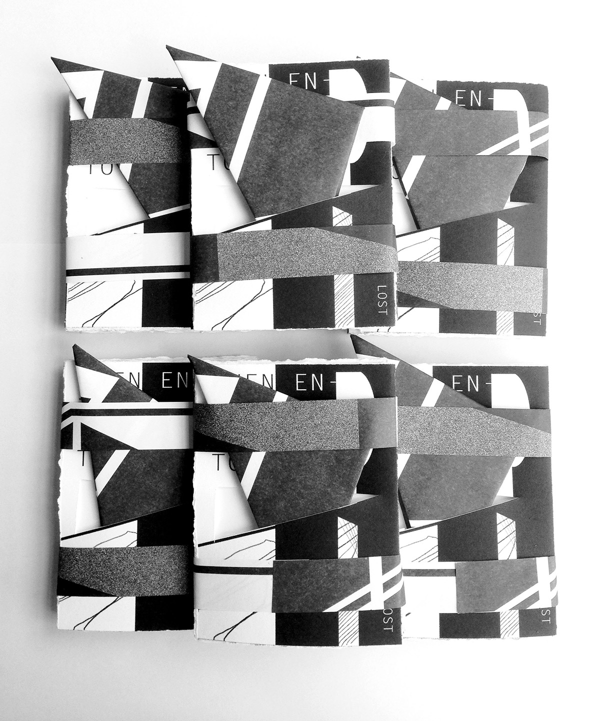 book accordion artist's books abstract Poetry  geometry black and white surreal fold