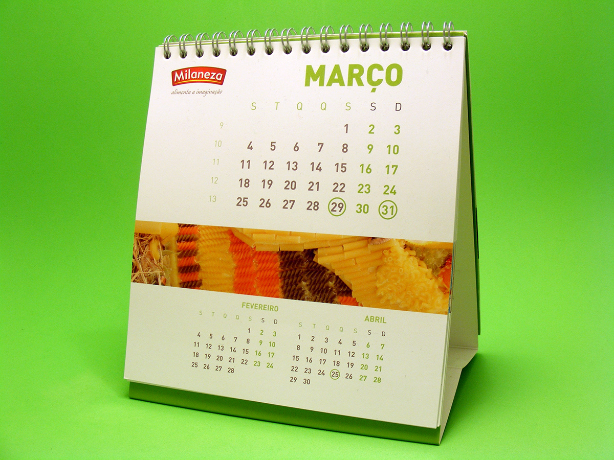 calendar type milaneza eas Year 2013 green
