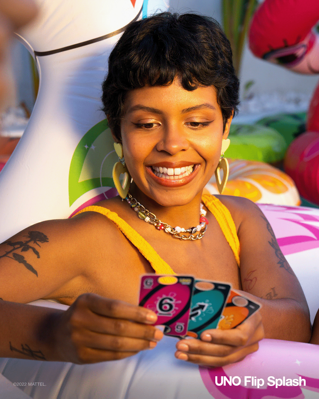 UNO mattel toys photoshoot editorial model woman retouch portrait