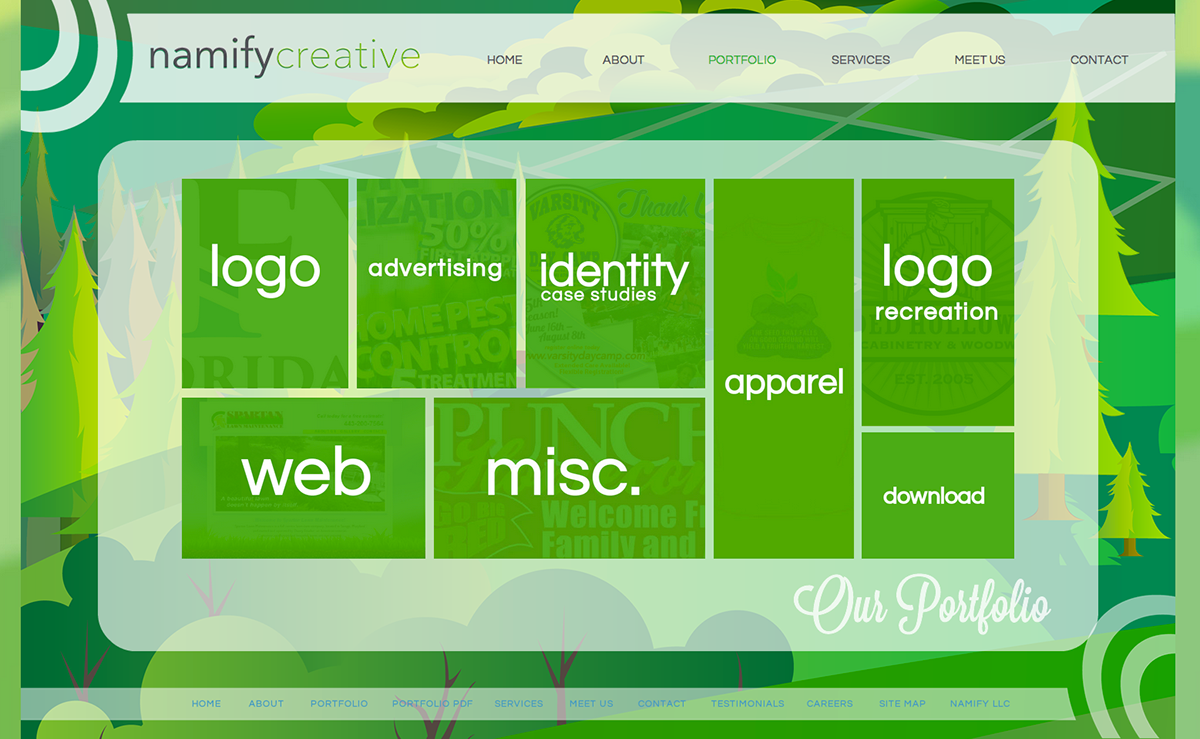 Namify Creative portfolio logo banners apparel Web Fliers vector