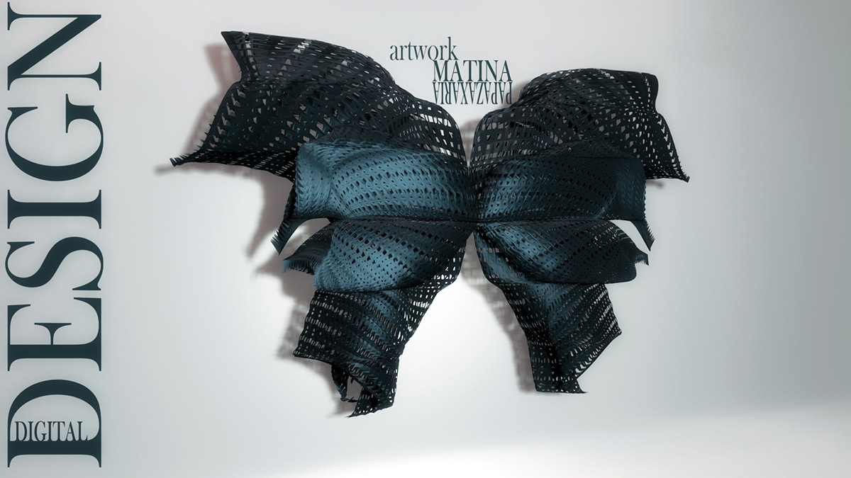 butterflies parametric butterflies crochet parametric forms 3d digital art fashion design design parametric matina papazaxaria 3d artwork