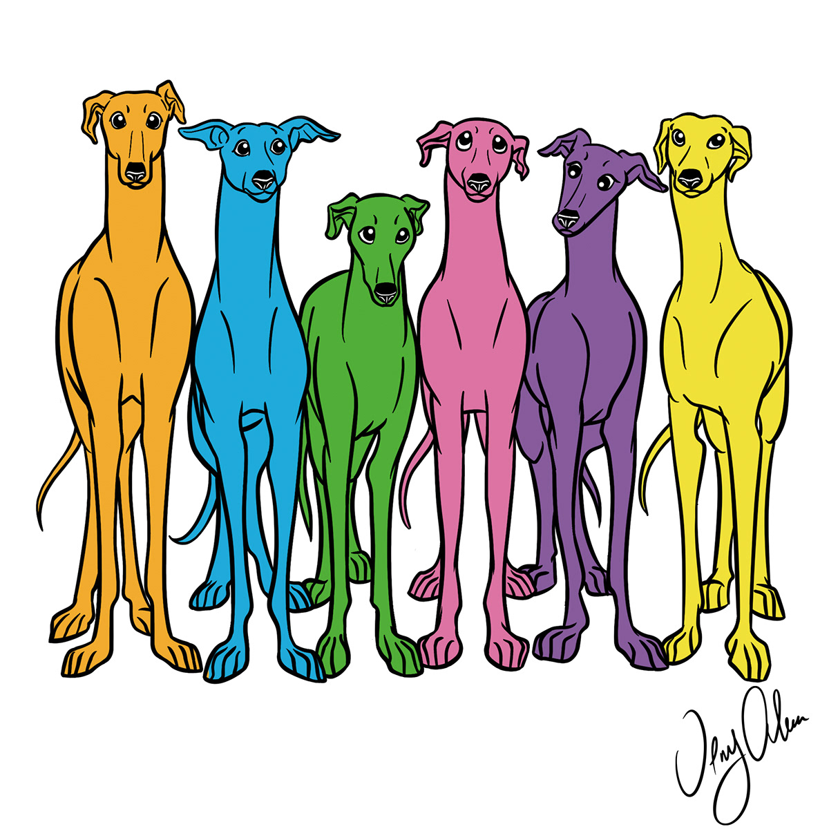 artwork cartoon color digital illustration dog ILLUSTRATION  moda Pet print Procreate