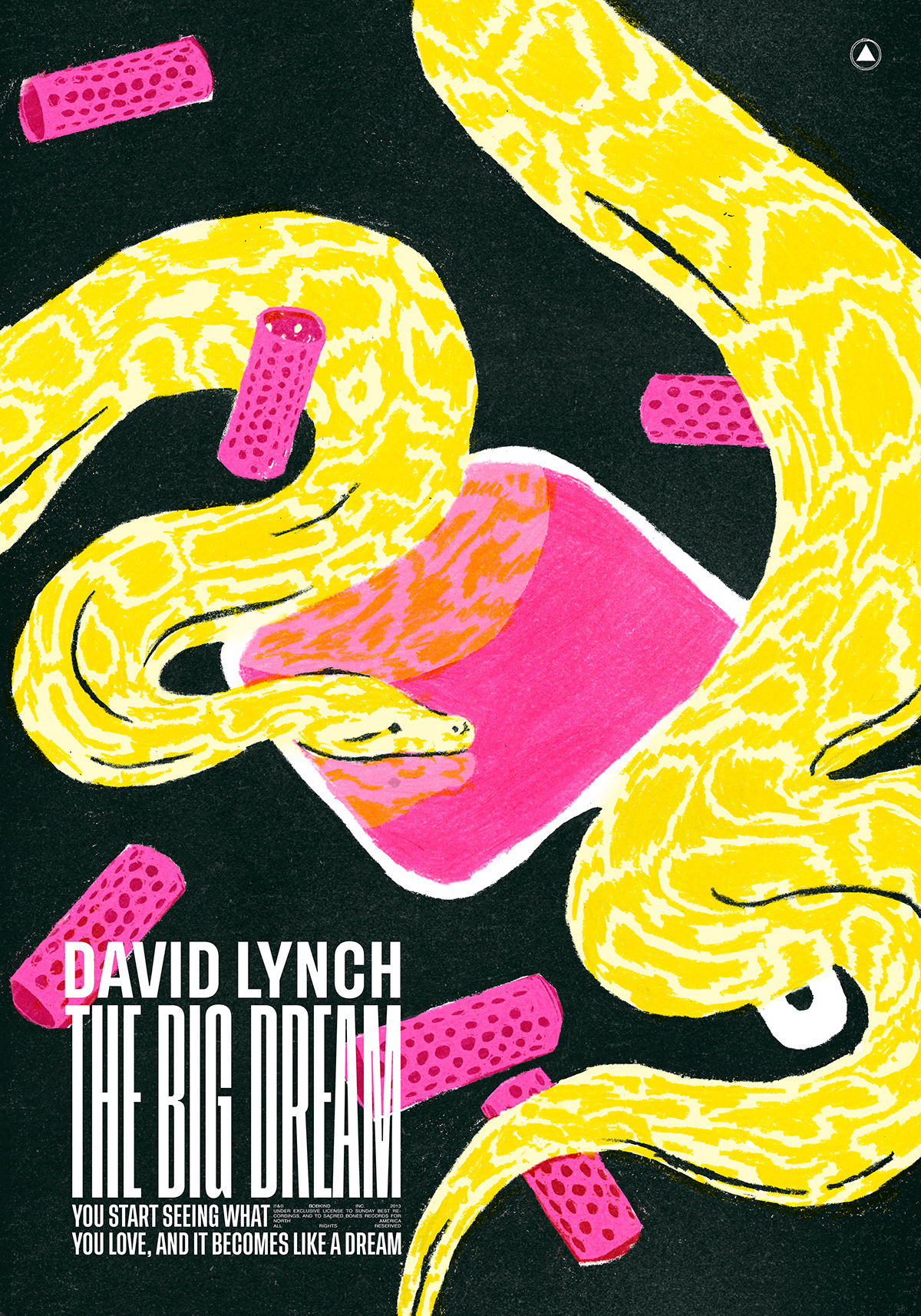 album cover cover Cover Art David Lynch music The Big Dream vinyl pink sticker