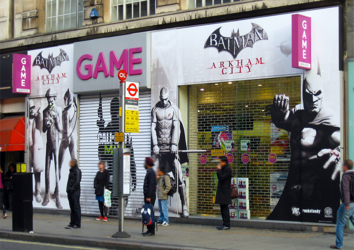 Adobe Portfolio batman Arkham Point of Sale warner bros video game retail graphic