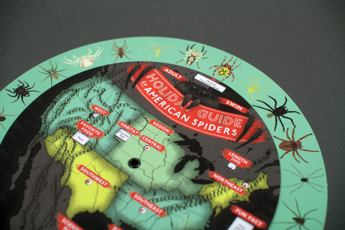 holiday card spiders Insects bugs Nature wheel chart wheel circle chart Diecut die cut Adult Swim Halloween map