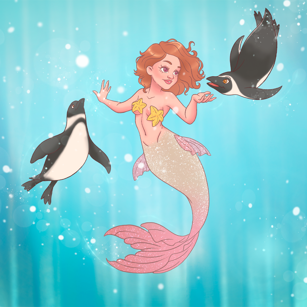 artwork Character design  concept art Drawing  fantasy ILLUSTRATION  mermaid Ocean penguin