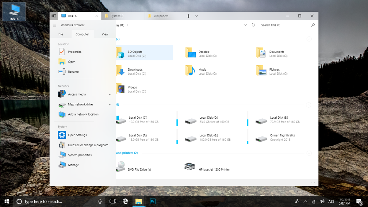 uwp windows concept UI Windows Explorer Files Microsoft