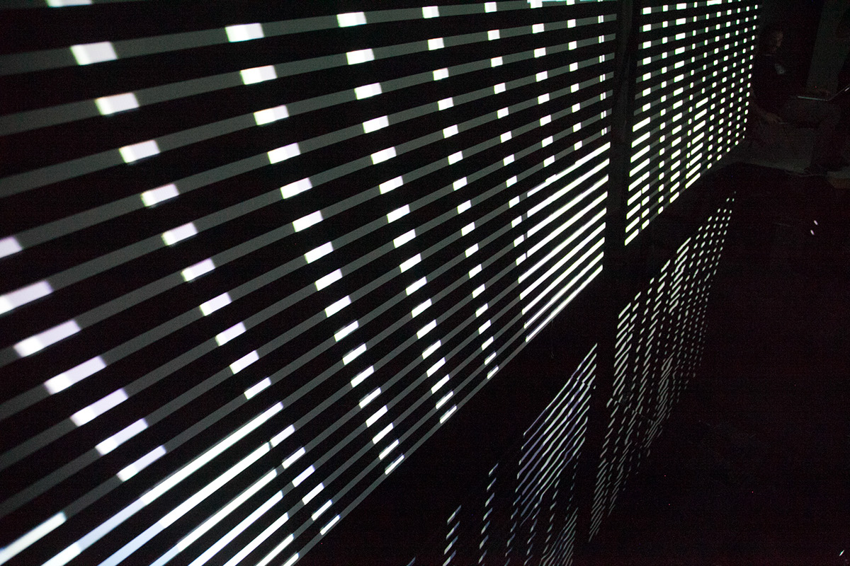 projectionmapping installation art b&w lines kinect Sonos