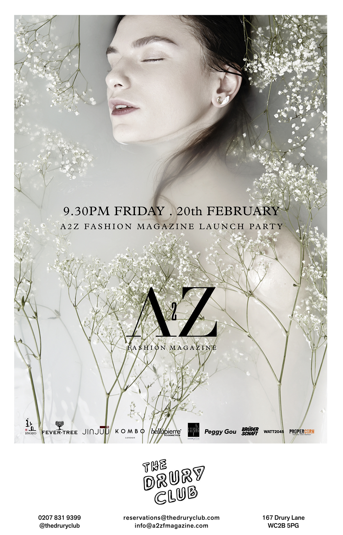 A2Z fashionmagazine a2zfashion party launch London UK conventgarden poster partyposter