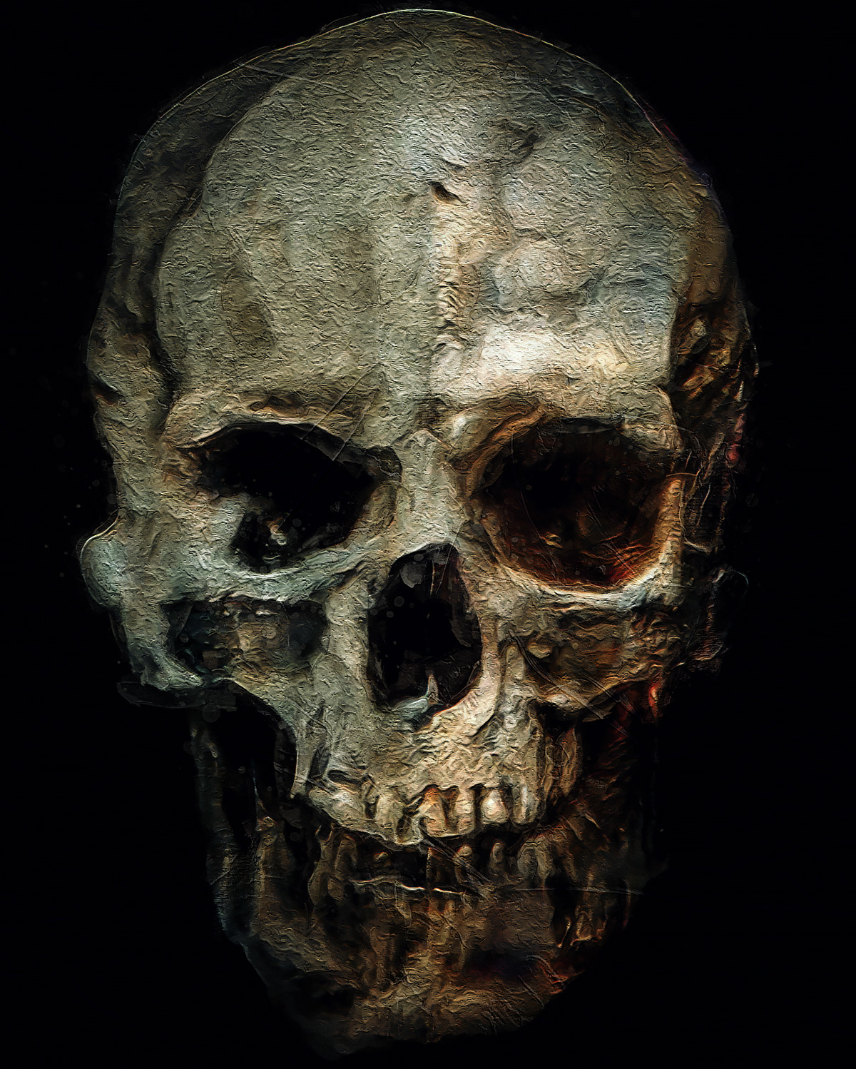 ai art artificial intelligence billelis gothic ILLUSTRATION  machine learning painting   skull skulls