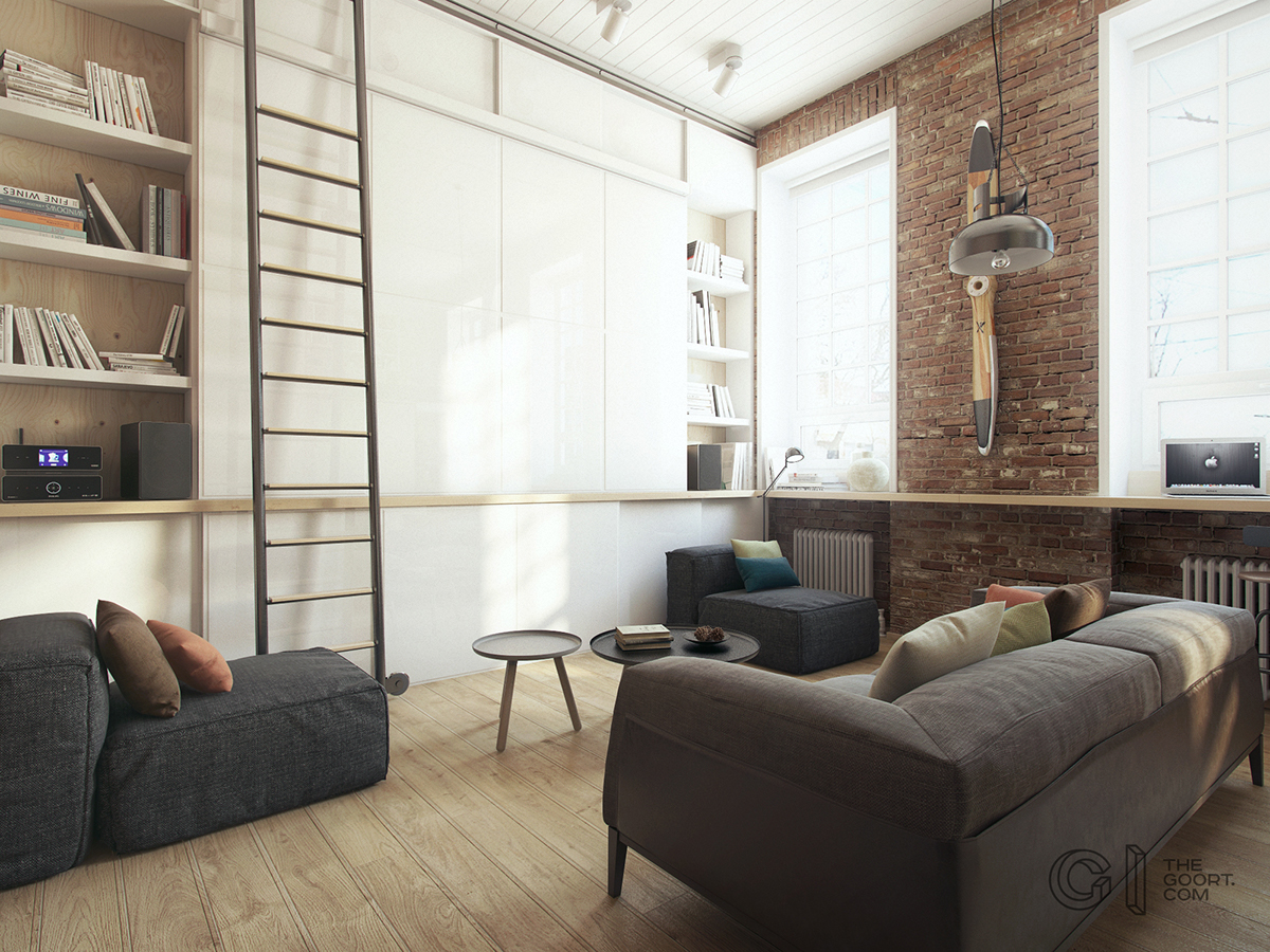 TheGoort Interior design LOFT smallspaces Tiny apartments MINI