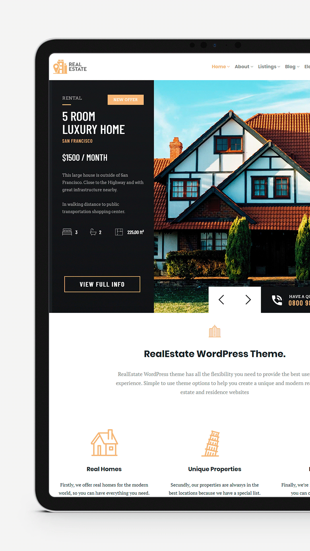 css HTML page builder property real estate sales site builder template Theme wordpress