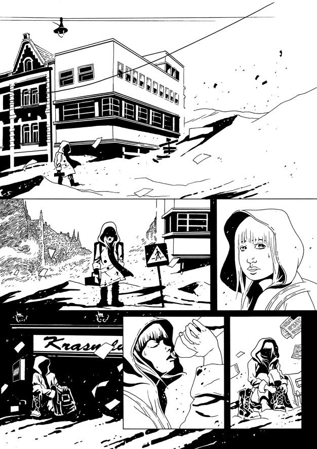 Comic Book comic comic page graphic Drawing  black and white Grzegorz Pawlak
