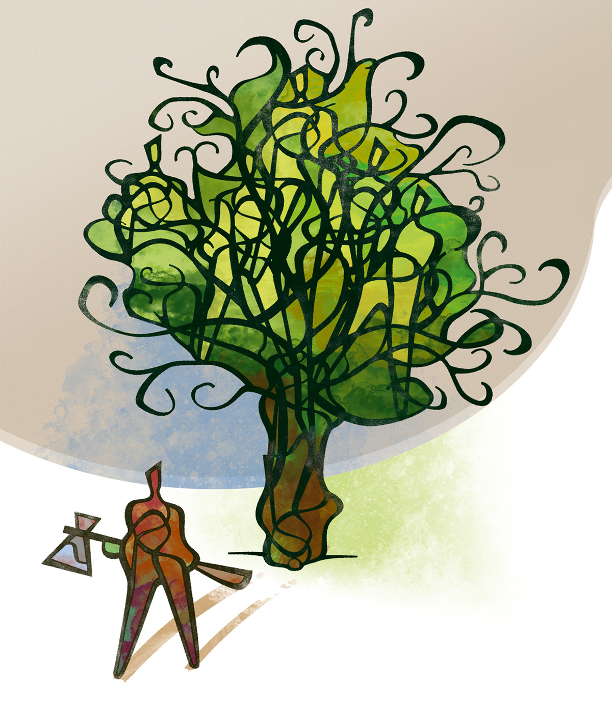 Stories short Tree  axe environmental Education book