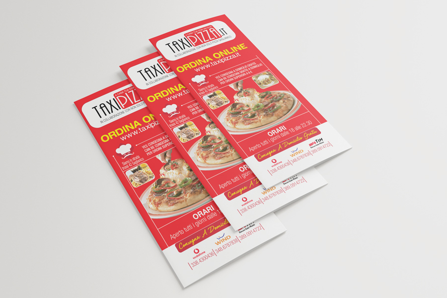 taxipizza.it a4 flyer trifold flyer Moeez Ahmed creativeart Creativeartweb
