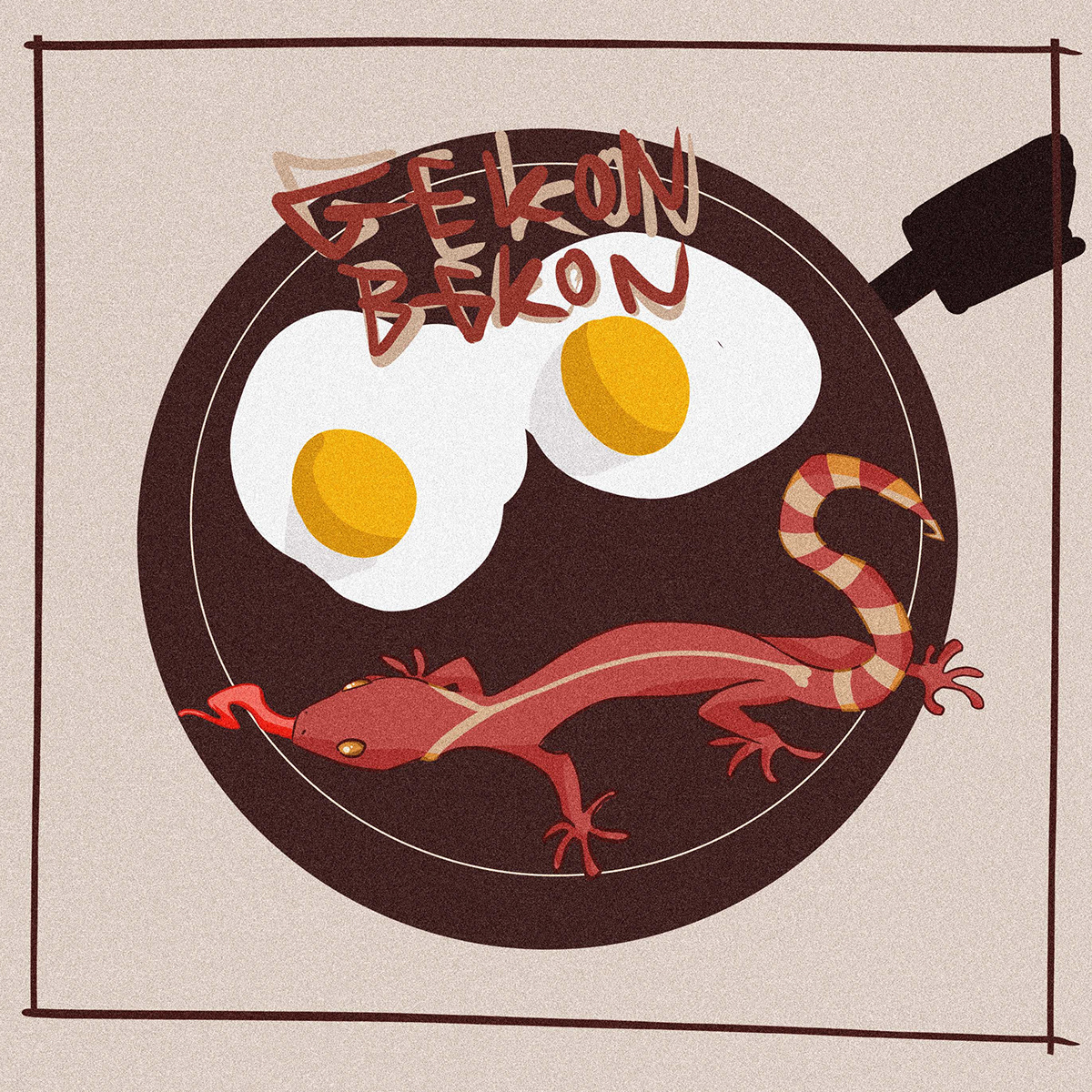 gekko animals cute Bekon sticks ilustracja ilustration logo
