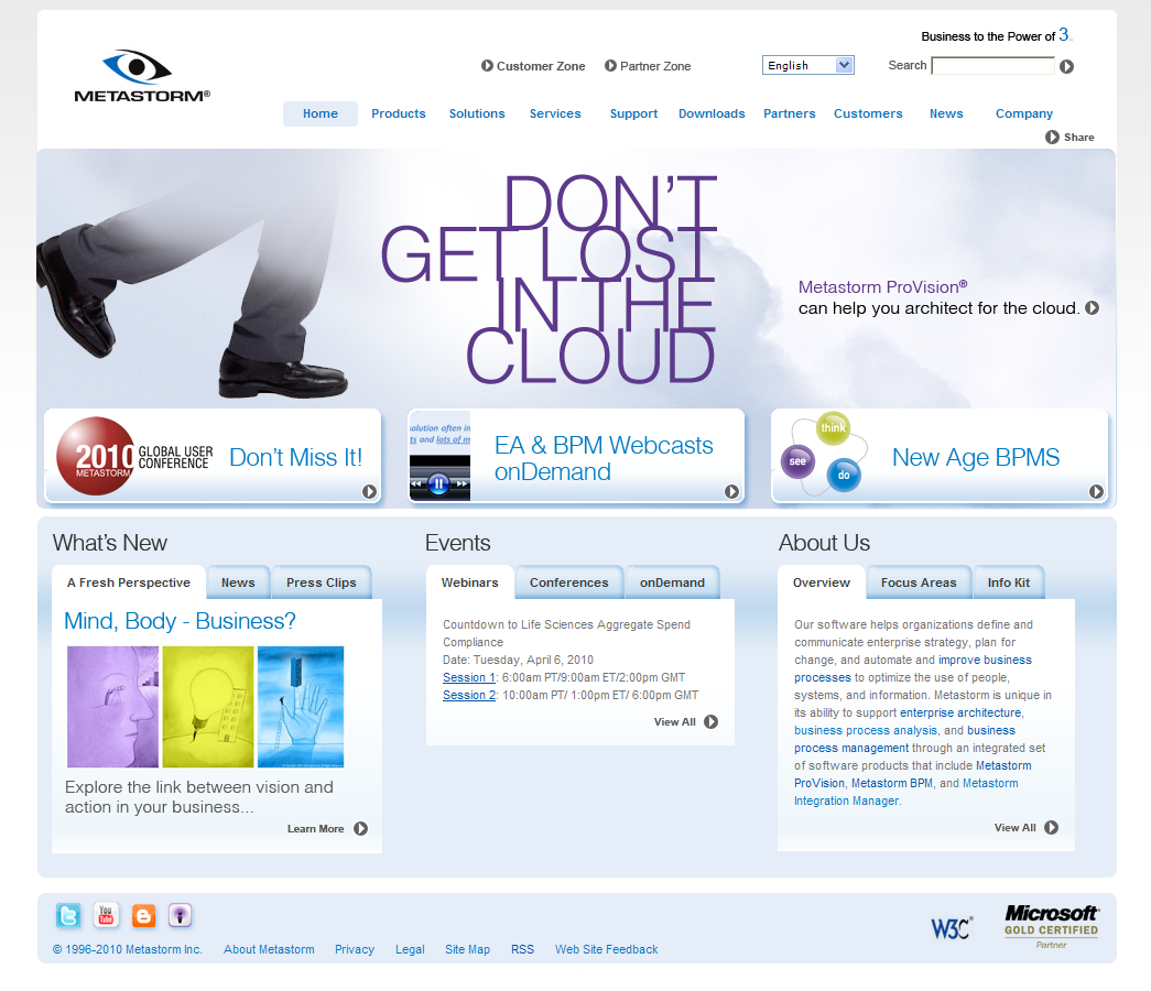 cloud metastorm enterprise architecture brochure Website concepts