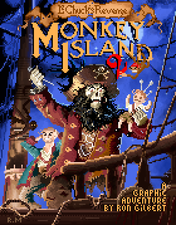 Lucasfilm pixelart monkeyisland Ron Gilbert monkey island Lechuck adventure guybrush pixel art
