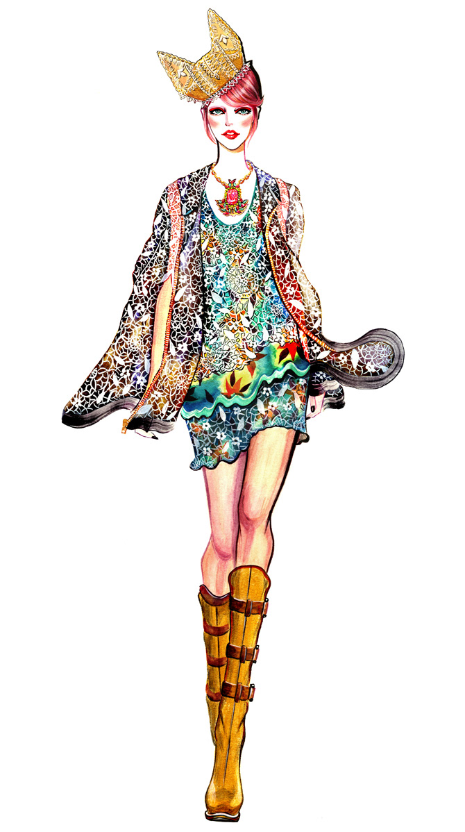 ILLUSTRATION  fashion illustration runway illustration watercolor