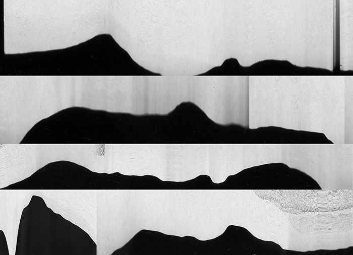 abstract collage art black river dark