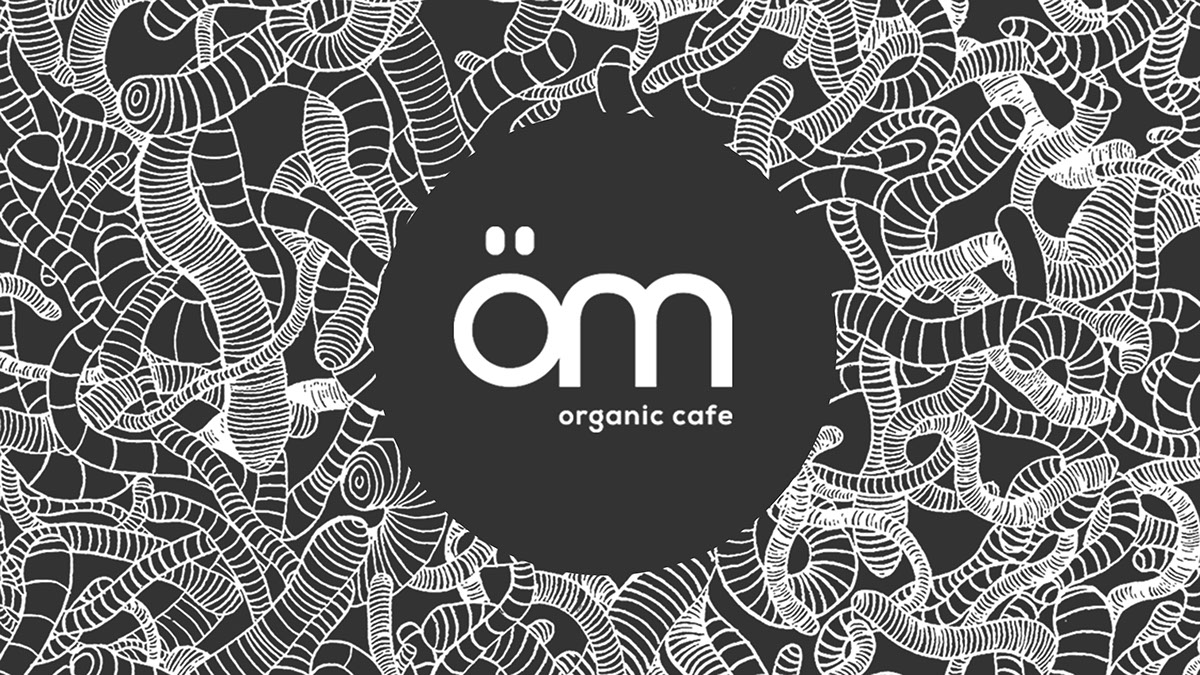 worms organic cafe logo earthy Food 