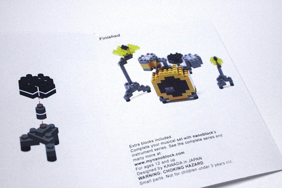 instructions blocks construction Booklet concertina nanoblock print instructional graphic design