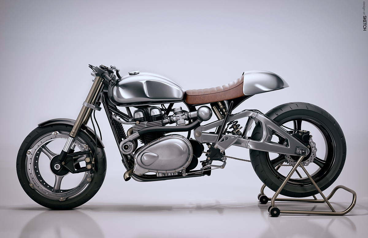 Adobe Portfolio retro motorcycle retro bike Retro drag bike motorcycle motorbike CGI rendering automotive cgi 3D Rendering Design at Sketch