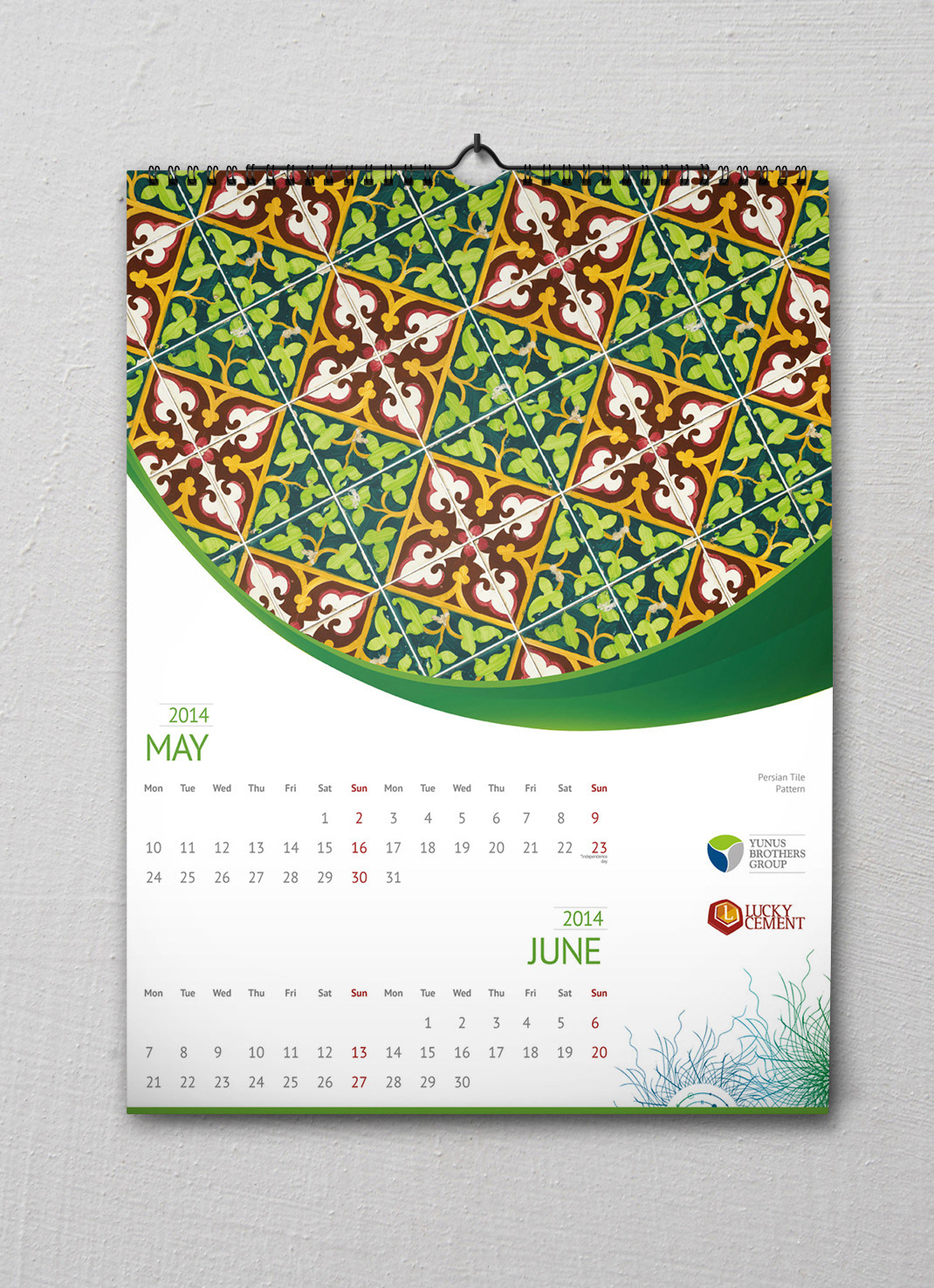 Calendar 2014 calendar Luck Cement wall calendar