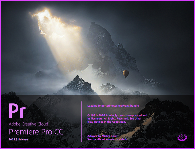Image result for adobe premiere CC launch screen