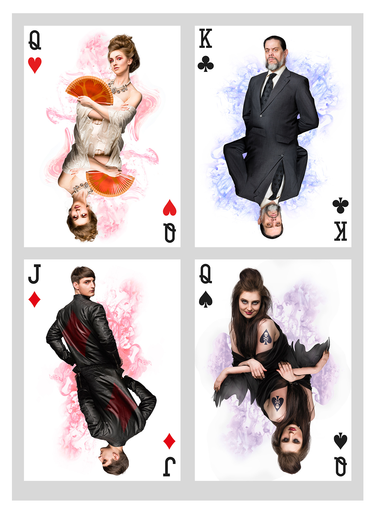 Playing Cards royalty characters portrait Portraiture digital Editing 