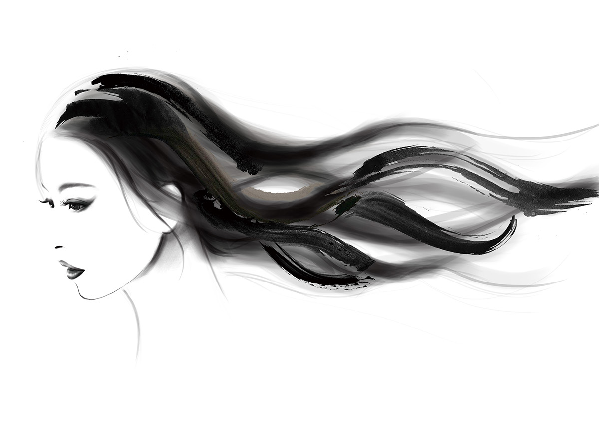 hair +calligraphy