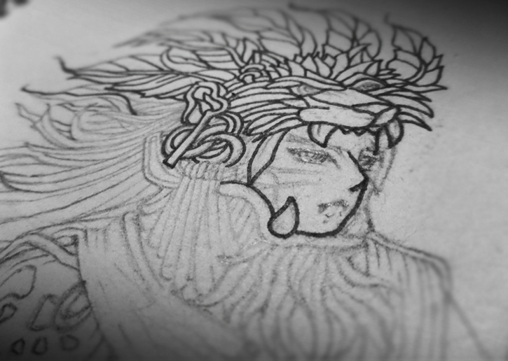doodle wolf canislupus digitalart sketch ink unipin