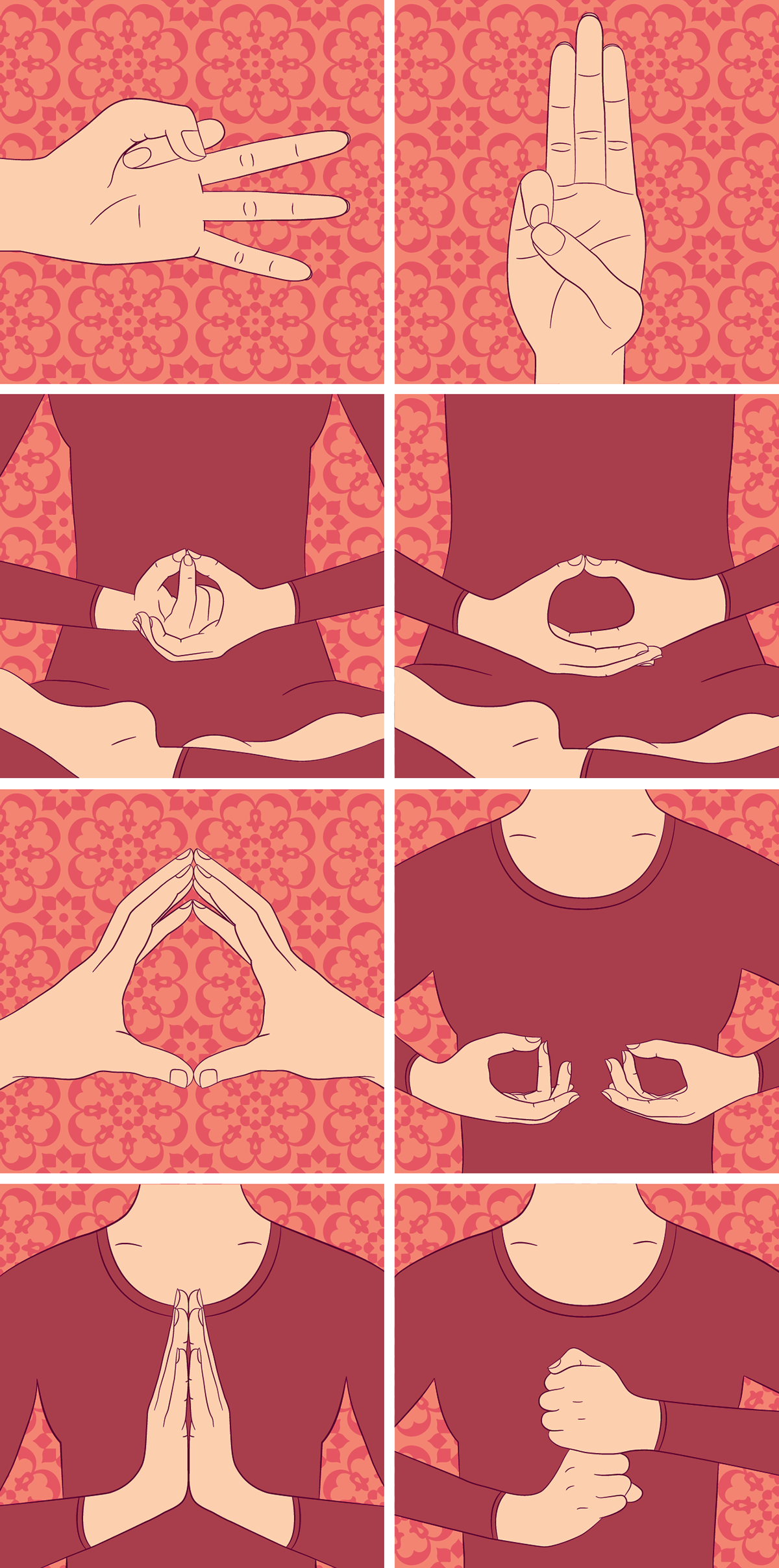 Yoga mudra Health meditation vector power relaxation hands body face India Impprintz