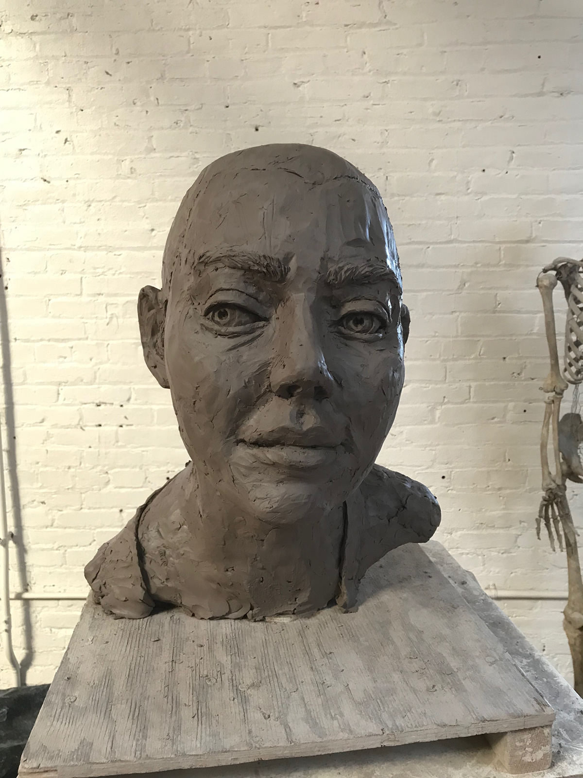 sculpture portrait bust female head sculpting  clay water based clay Observed study