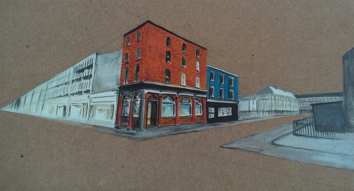 Sarah K. Ryan Brattagirl perspectives dublin Ireland oil paint markers buildings cityliving