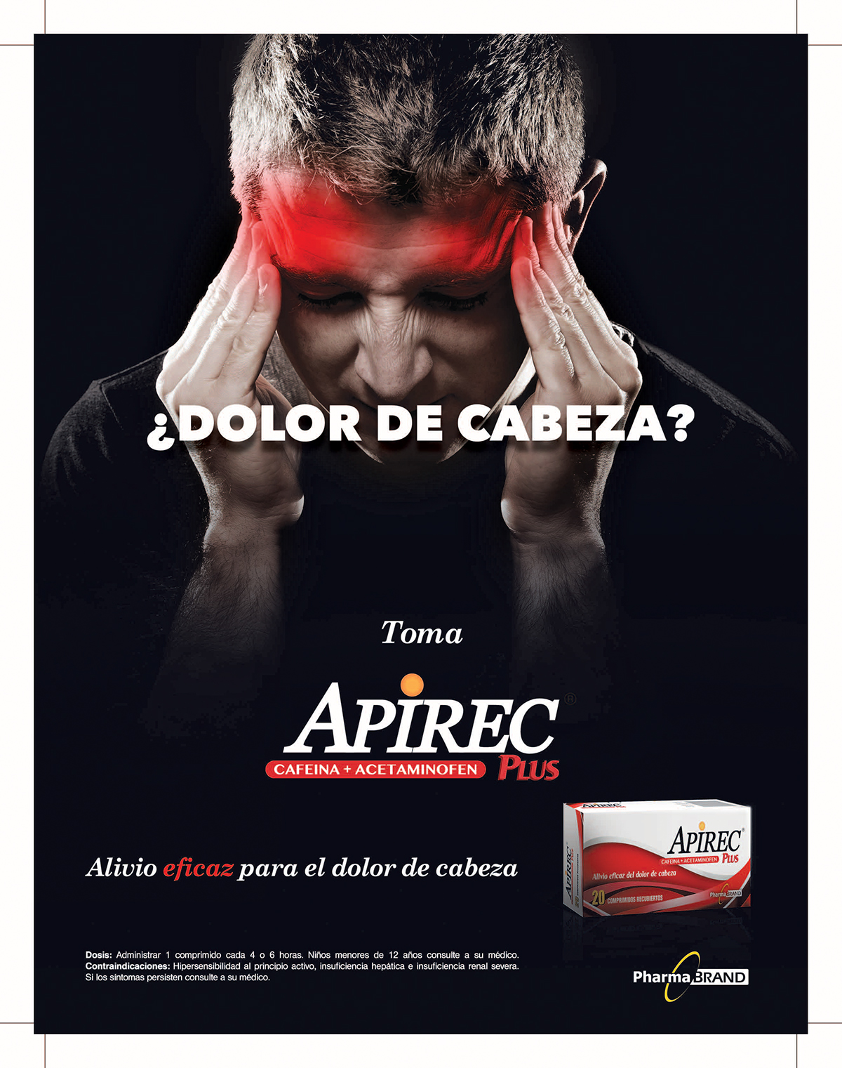 Apirec dolor cabeza tabletas   Alivio eficaz para El dolor de cafeína   acetaminofen migraña