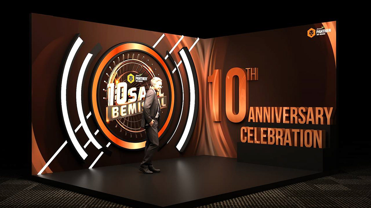 3D Event design idea anniversary 10 years celebration
