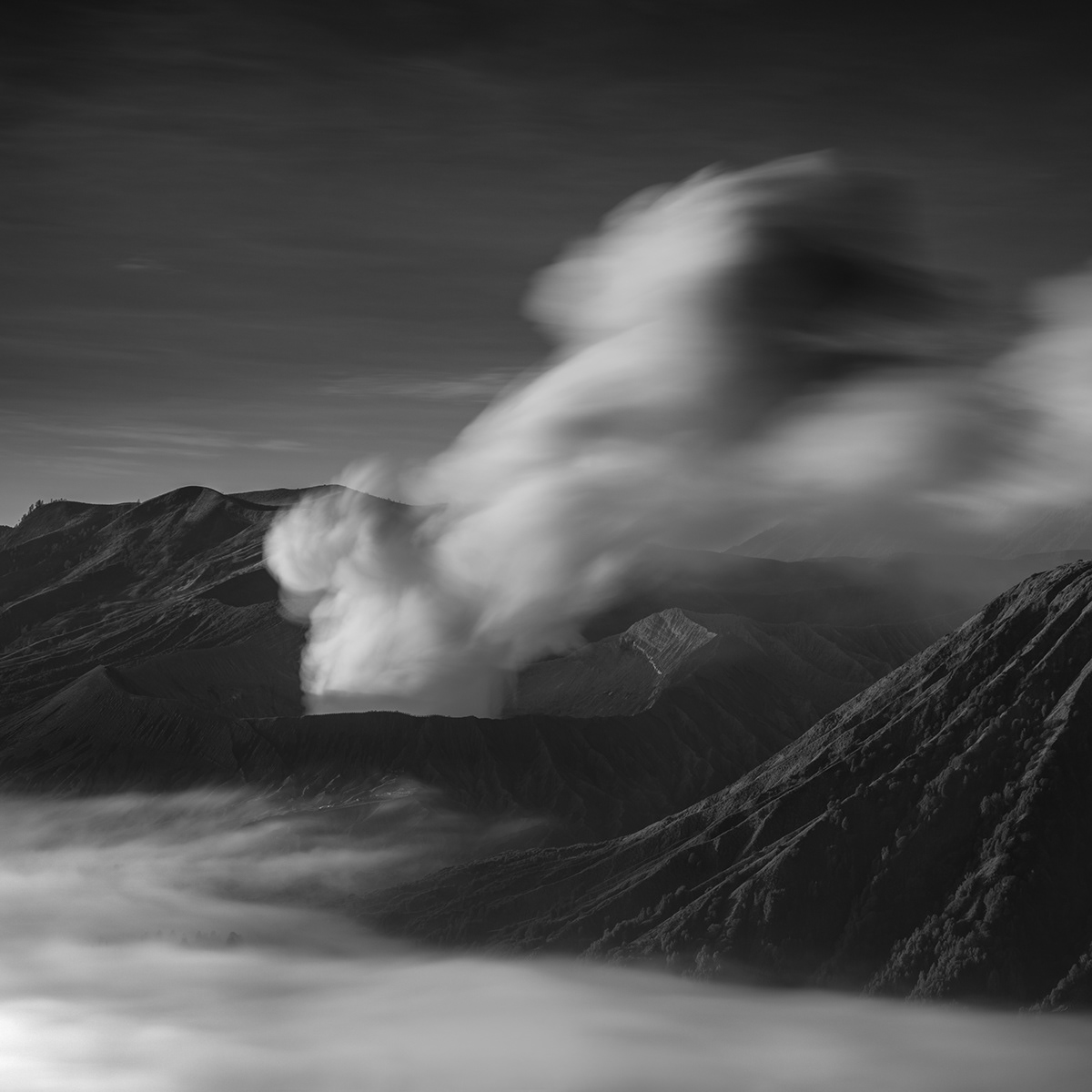 beauty of Indonesia black and white black and white fine art bromo BW photography daniel tjongari fine art indonesia Landscape mountain