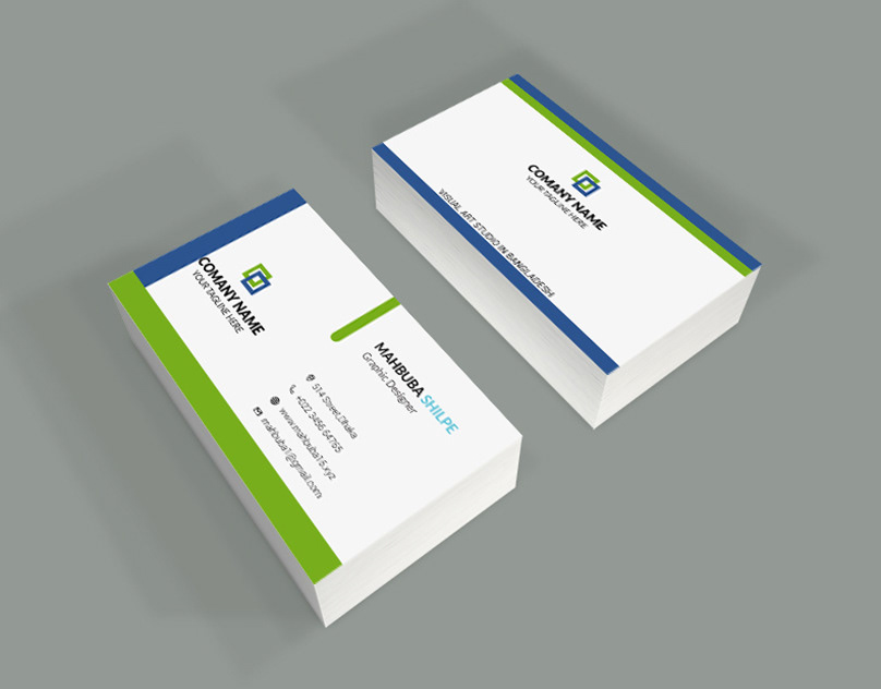 black blue business card creative design flyer graphic green Landscape logo