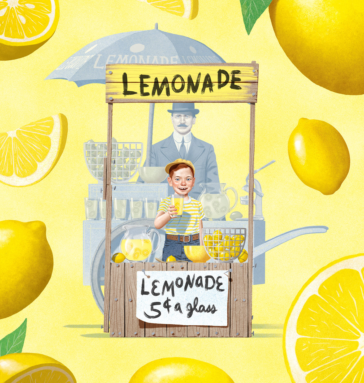 lemonade stand ILLUSTRATION  Editorial Illustration vintage illustration