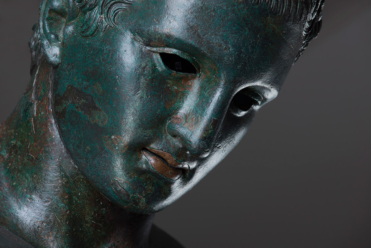 Apoksiomen bronze sculpture