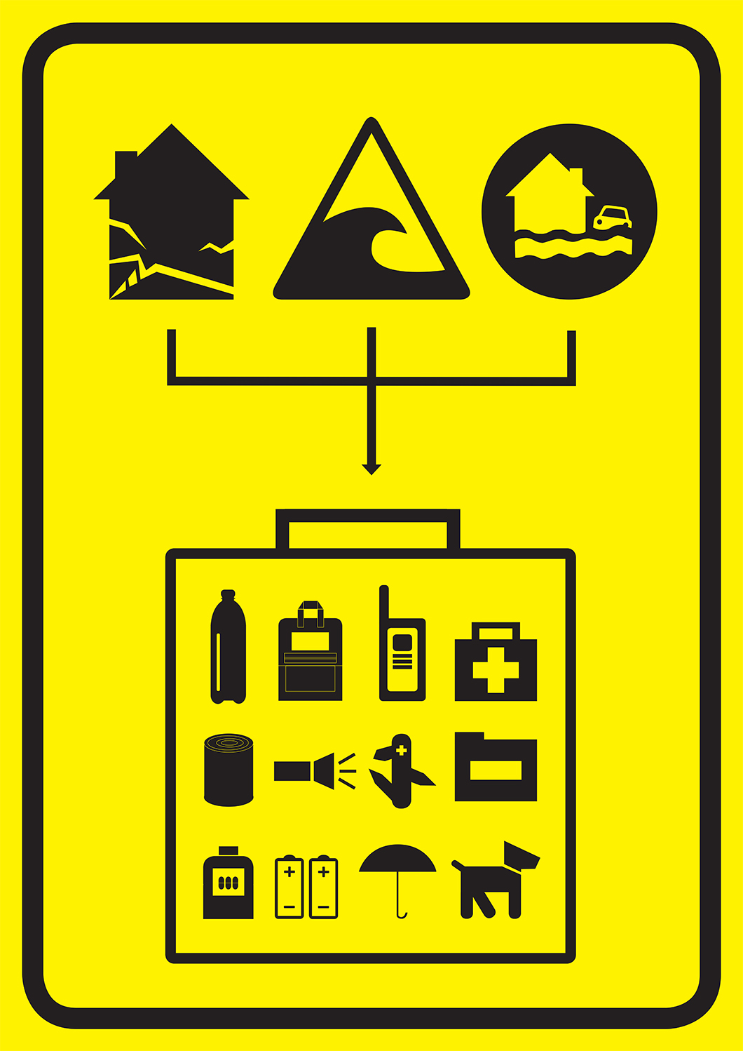 Poster Design emergency icons disaster needs Items