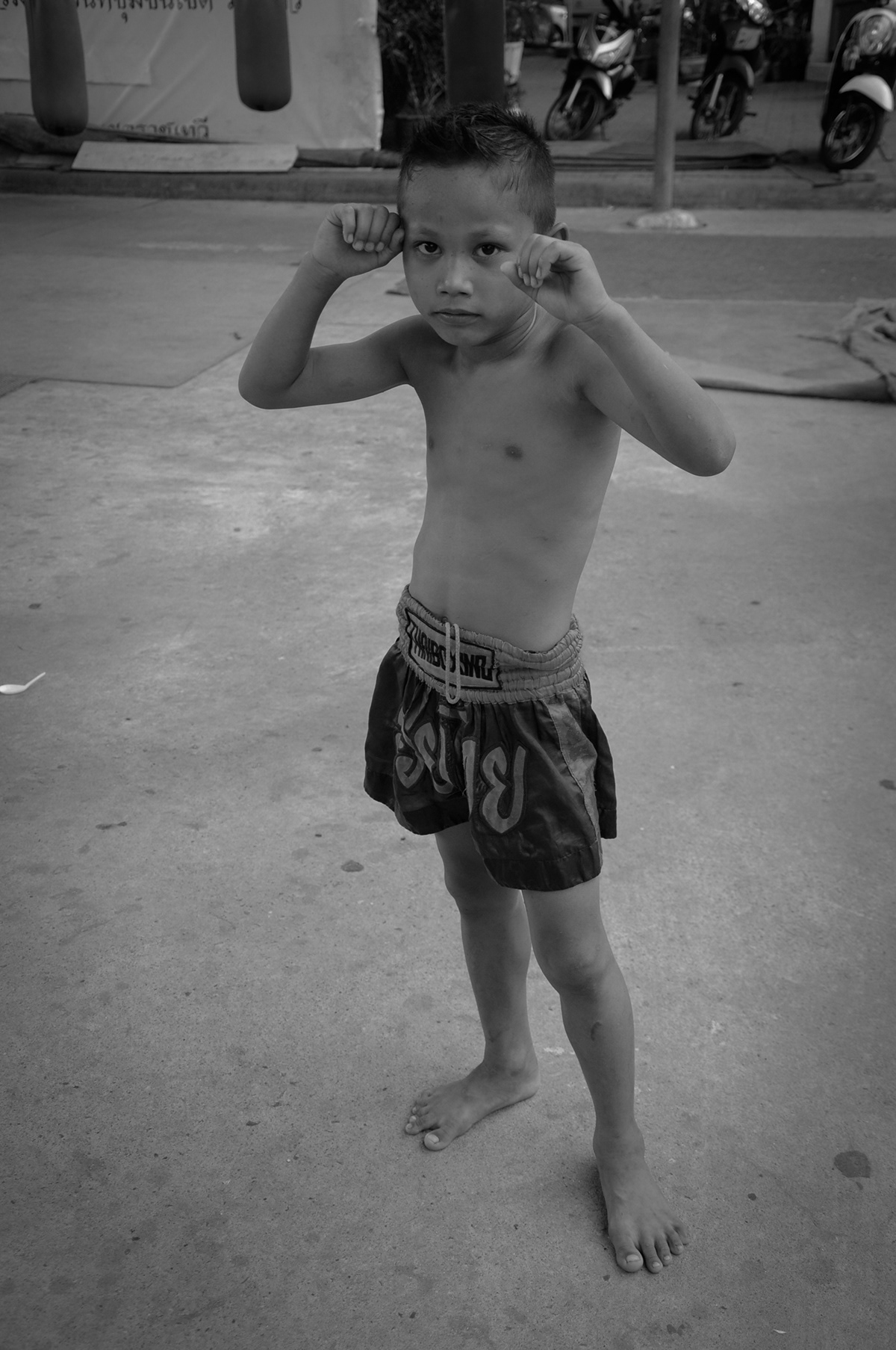digital photo Street boy man Boxing black and white life survive