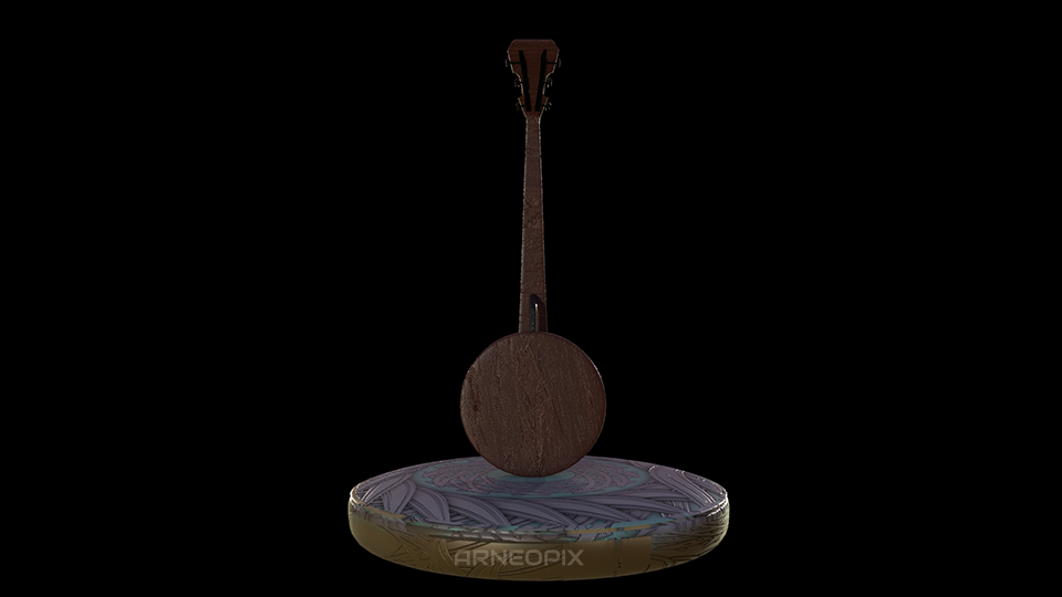 3D 3d modeling AmbientOcclusion guitar Maya Musical Instrument sitar sustance painter texturing wireframe
