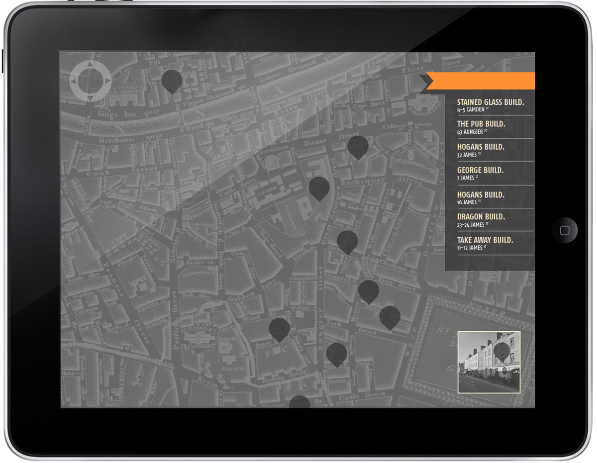 iPad App Mapping map Dublin  Camden Street 