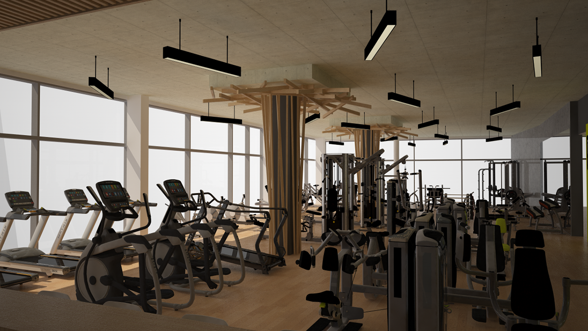 fitness 3D graphic design gym Interior Health move sport