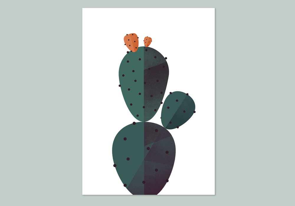 cactus geometry print poster Nature simple cacti Flora