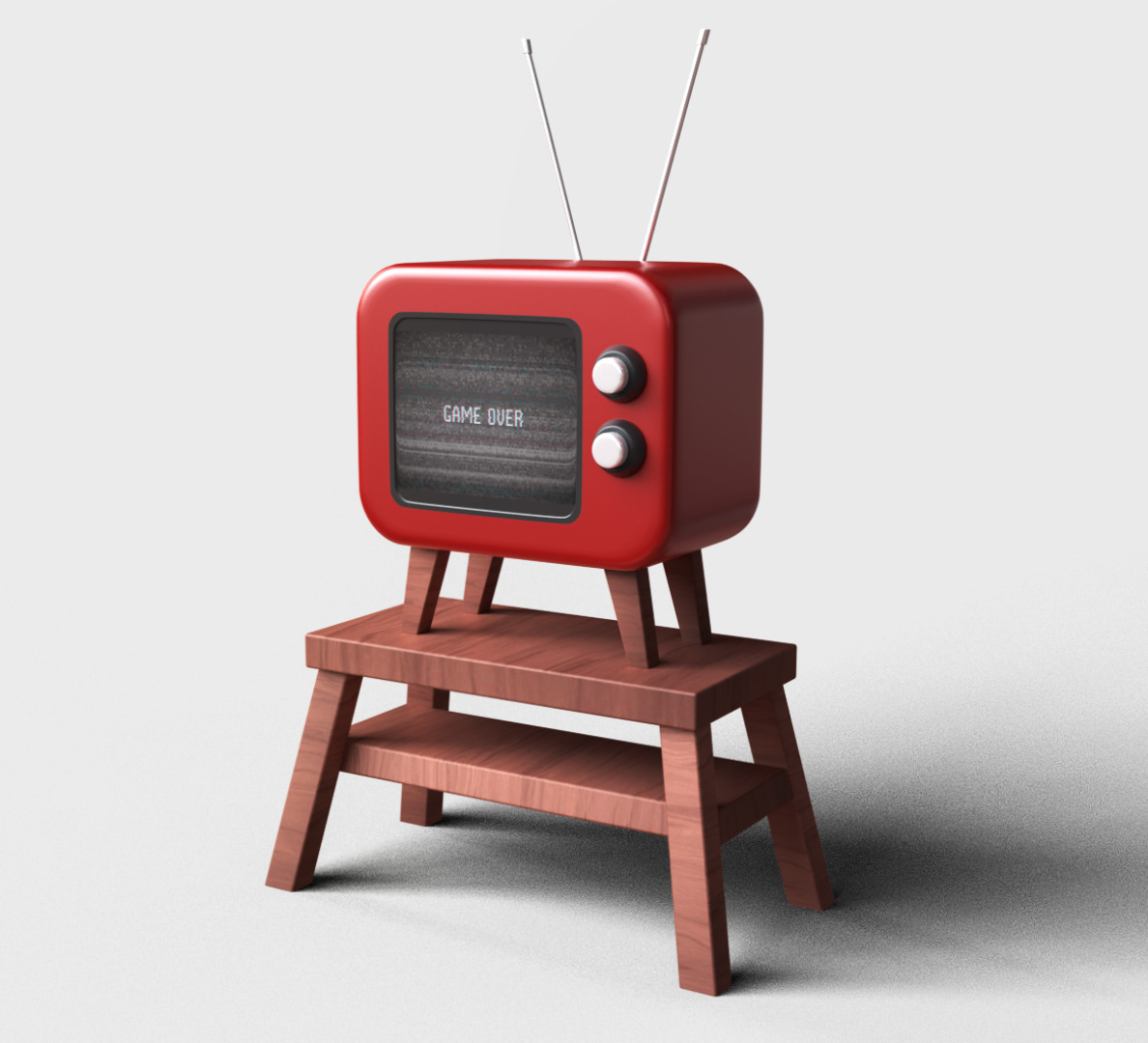 broadcast furniture Game Over Interior news packaging design product Retro television tv